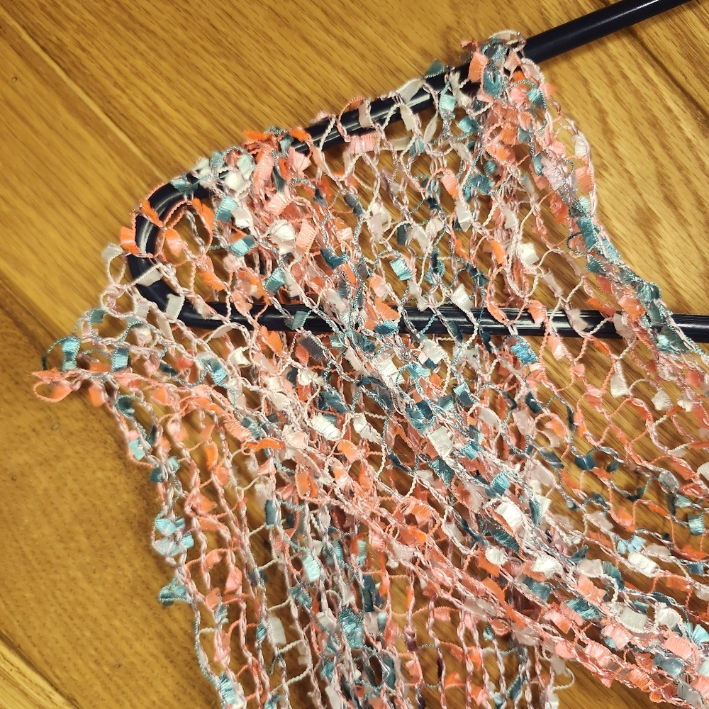Cupcakes and Cartwheels beachy shades multicolored small fringe infinity scarf